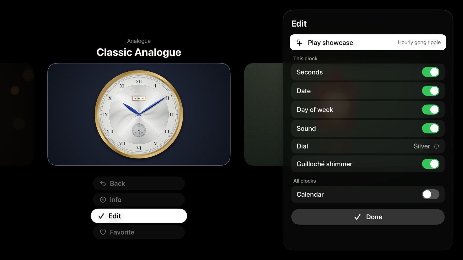 Clock settings